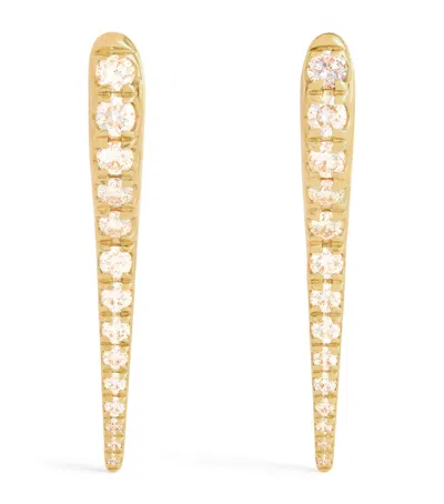 Melissa Kaye Yellow Gold And Diamond Lola Neeedle Earrings