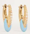 Melissa Kaye Yellow Gold, Diamond And Enamel Ada Huggie Hoop Earrings In Gold
