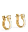 Melissa Kaye Yellow Gold, Diamond And Enamel Honey Hoop Earrings In Gold