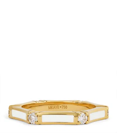 Melissa Kaye Yellow Gold, Diamond And Enamel Honey Station Ring
