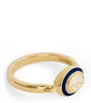 Melissa Kaye Yellow Gold, Diamond And Enamel Lenox Reign Ring In Gold