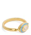 Melissa Kaye Yellow Gold, Diamond And Enamel Lenox Reign Ring In Gold