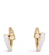Melissa Kaye Yellow Gold, Diamond And Enamel Lola Huggie Earrings In Gold