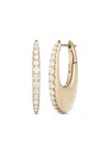 Melissa Kaye Yellow Gold Diamond Hoop Earrings In Gold