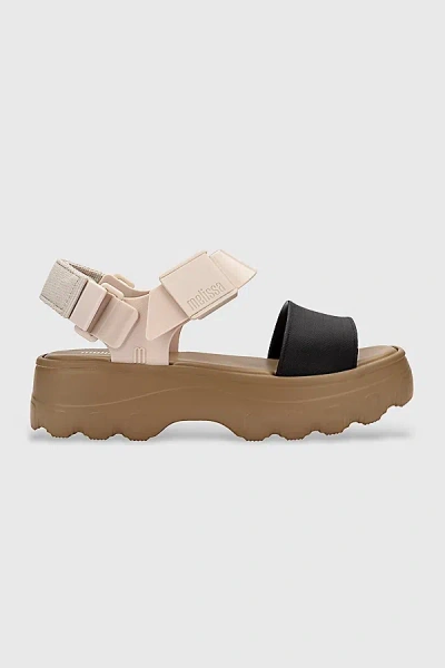 Melissa Kick Off Jelly Platform Sandal In Beige/black, Women's At Urban Outfitters