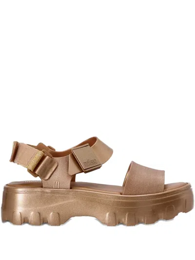 Melissa Kicked Off Chunky-sole Sandals In Gold