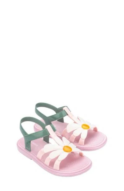 Melissa Kids' Mini Hip Bloomy Sandal In Metallic Pink/green