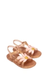 Melissa Kids' Mini Hip Bloomy Sandal In Pearlish Brown/pink