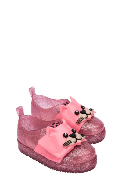 Melissa Kids' Mini Jelly Pop Safari Sneaker In Pink Glitter