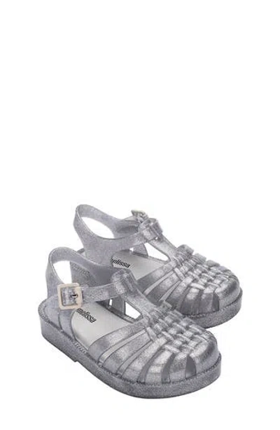 Melissa Kids Mini Posses Sandal In Clear Glitter