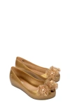 Melissa Kids' Mini Ultragirl Springtime Flat In Beige Glitter