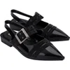 Melissa Ladylike Mary Jane Pointed Toe Flat In Black