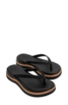 Melissa Leblon Platform Flip Flop In Black/beige