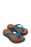 Melissa Leblon Platform Flip Flop In Brown/blue