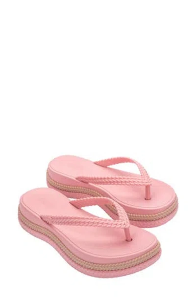 Melissa Leblon Platform Flip Flop In Pink/beige