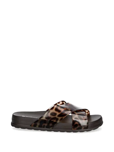 Melissa Cozy Cross Platform Slide Sandal In Animal Print