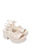 Melissa Lina Ankle Strap Platform Sandal In Light Beige