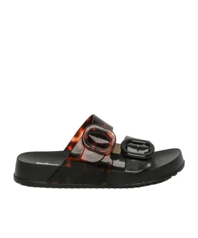 Melissa Cozy Black And Clear Tortoise Slide Sandals