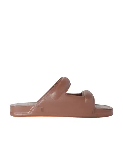Melissa Logo Slippers In Brown