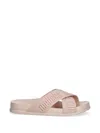 Melissa Logo-embossed Crossover Slides In Pink