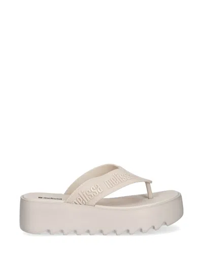 Melissa Logo-embossed Platform Sandals In Neutral