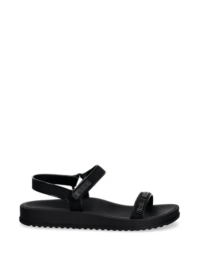 Melissa Logo-print Touch-strap Sandals In Black