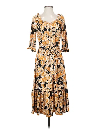 Pre-owned Melissa Masse Casual Dress In Gold
