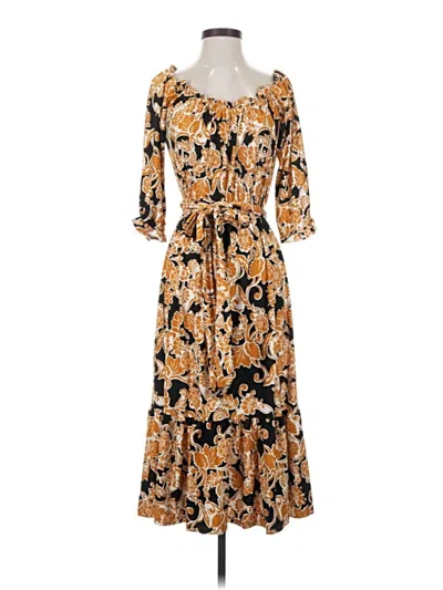 Pre-owned Melissa Masse Casual Dress In Gold