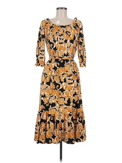 Pre-owned Melissa Masse Casual Dress In Gold