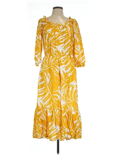 Pre-owned Melissa Masse Casual Dress In Yellow