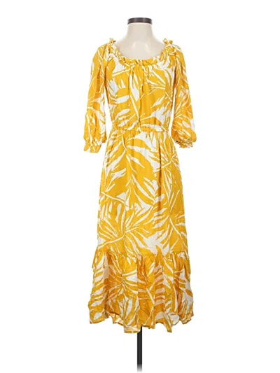 Pre-owned Melissa Masse Casual Dress In Yellow