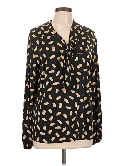 Melissa Masse Long Sleeve Blouse In Brown