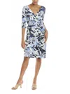 Melissa Masse Printed Jersey Wrap Dress In Blue Swirl In Blue