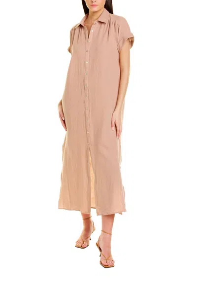 Melissa Masse Shirt Maxi Dress In Beige In Neutral