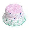 Melissa Masse Women's Print Bucket Hat In Green Fan In White