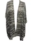 Melissa Masse Women's Print Open Front Cover Up In Black Combo In Gray