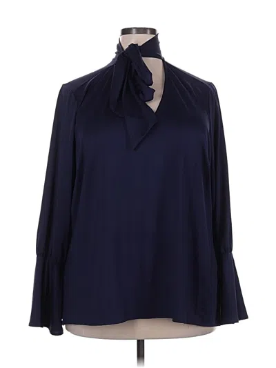 Pre-owned Melissa Mccarthy Seven7 3/4 Sleeve Blouse In Blue