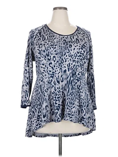Pre-owned Melissa Mccarthy Seven7 3/4 Sleeve Blouse In Blue