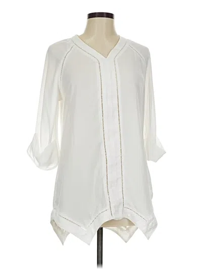 Pre-owned Melissa Mccarthy Seven7 3/4 Sleeve Blouse In Ivory