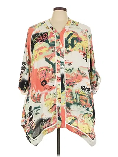 Pre-owned Melissa Mccarthy Seven7 3/4 Sleeve Blouse In Ivory
