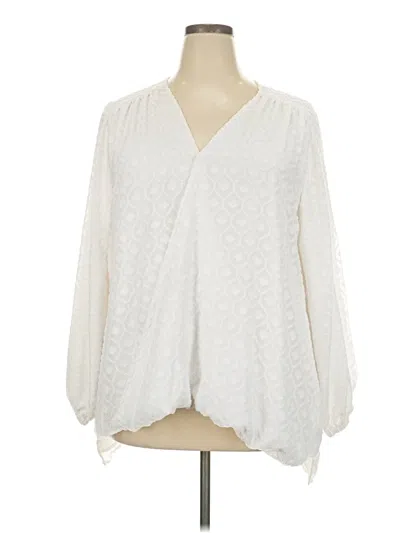 Pre-owned Melissa Mccarthy Seven7 3/4 Sleeve Blouse In Ivory