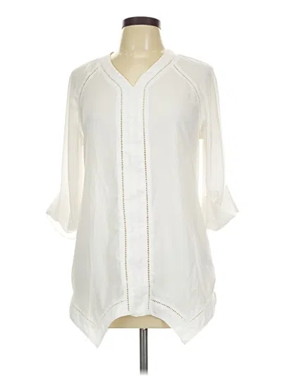 Pre-owned Melissa Mccarthy Seven7 3/4 Sleeve Blouse In Ivory