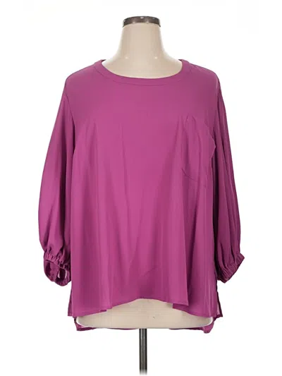 Pre-owned Melissa Mccarthy Seven7 3/4 Sleeve Blouse In Purple