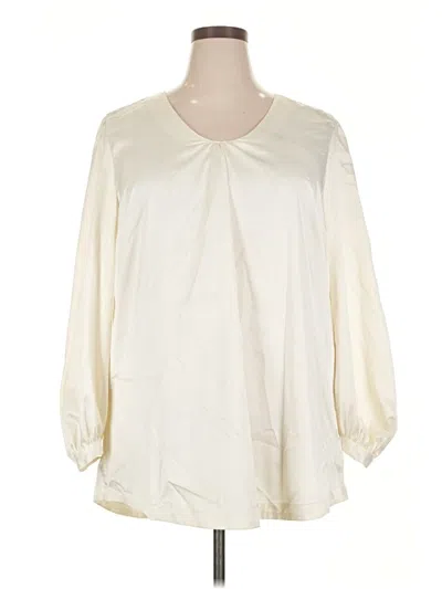 Pre-owned Melissa Mccarthy Seven7 3/4 Sleeve Blouse In White