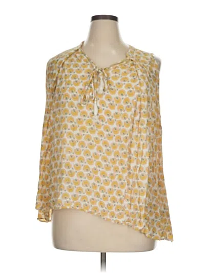 Pre-owned Melissa Mccarthy Seven7 3/4 Sleeve Blouse In Yellow