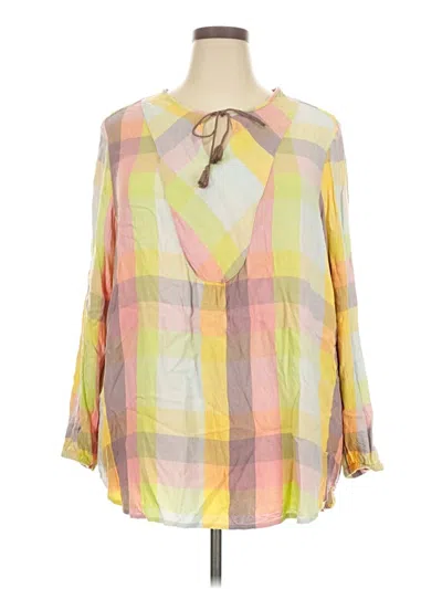 Pre-owned Melissa Mccarthy Seven7 3/4 Sleeve Blouse In Yellow