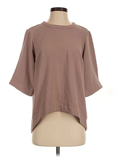 Pre-owned Melissa Mccarthy Seven7 3/4 Sleeve Top Brown Boatneck Tops