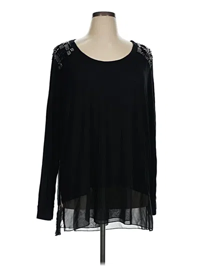 Pre-owned Melissa Mccarthy Seven7 Long Sleeve Blouse In Black