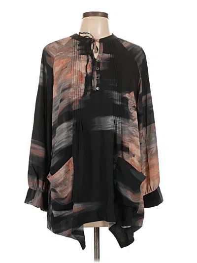 Pre-owned Melissa Mccarthy Seven7 Long Sleeve Blouse In Black