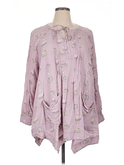 Pre-owned Melissa Mccarthy Seven7 Long Sleeve Blouse In Pink